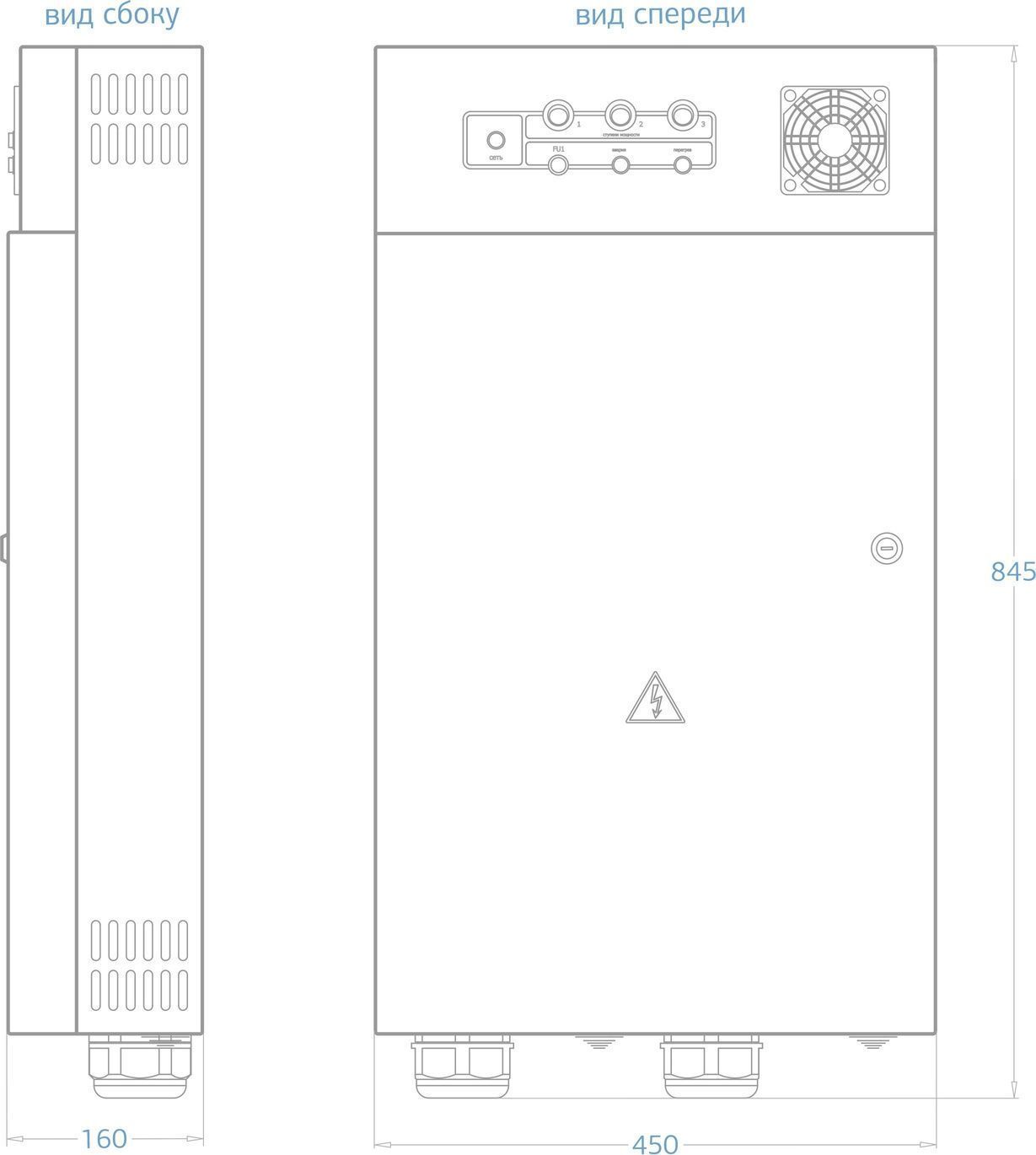 Шкаф автоматики и управления 55 кВт для водонагревателей